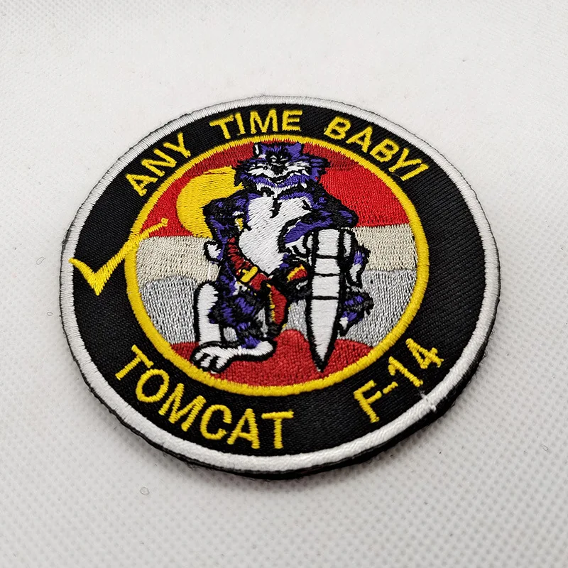 Ricamo F-14 TOMCAT PATCH Angkatan Laut Militer TOMCAT US Fighter Squadron Jaket Patch Bahu lancana PATCH per abbigliamento