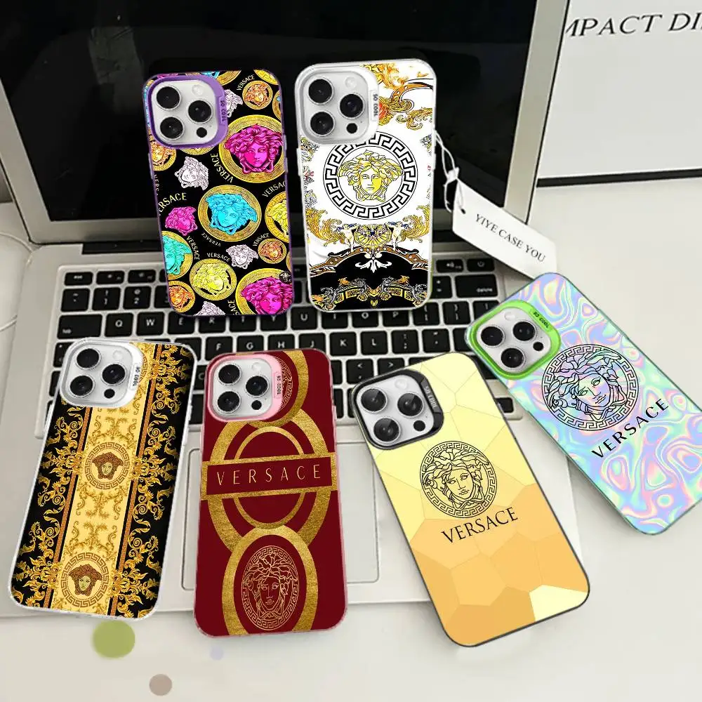 Модный и роскошный чехол для телефона V-Versace для iPhone 17 16 15 14 13 12 11 Pro Max Plus Pro.