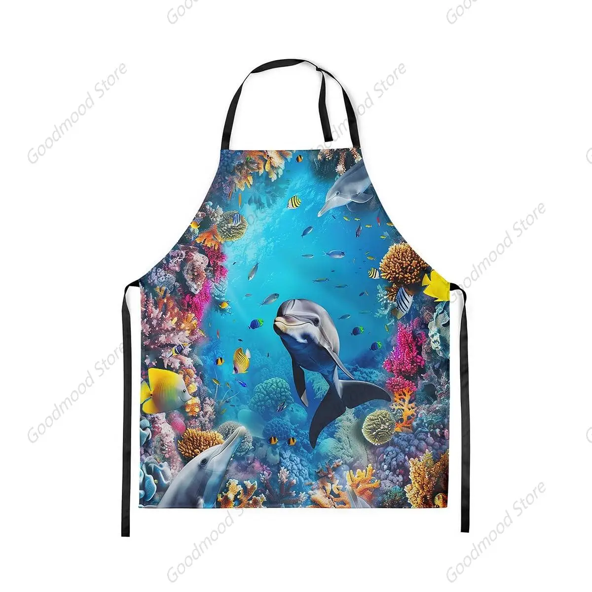 Dolphin Apron Dolphin Print Aprons for Kids Teens Adult Sea Animals Underwater World Chef Apron for Drawing Crafting Outdoors