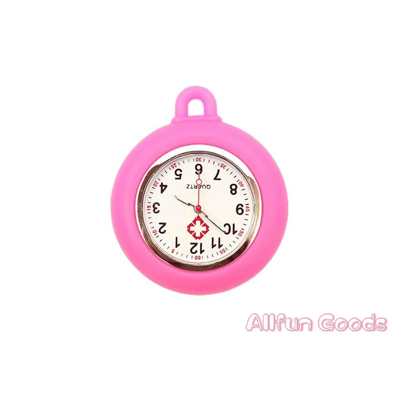 Nurse Doctor Unisex Colourful Silicone Pocket Watches Clock Head Face Parts For Badge Reel Keychains Lanyards Key Rings Rope