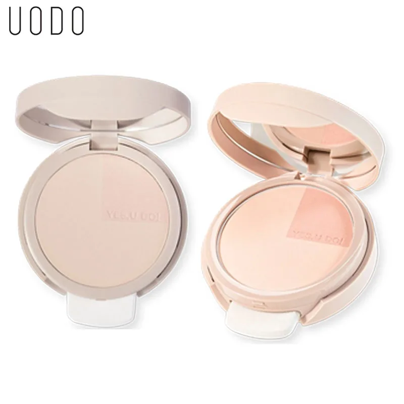 UODO Polvere fissante pressata opaca compatta Controllo olio Doppio uso Fine Flash Trucco viso schiarente viso a lunga durata 8,5 g