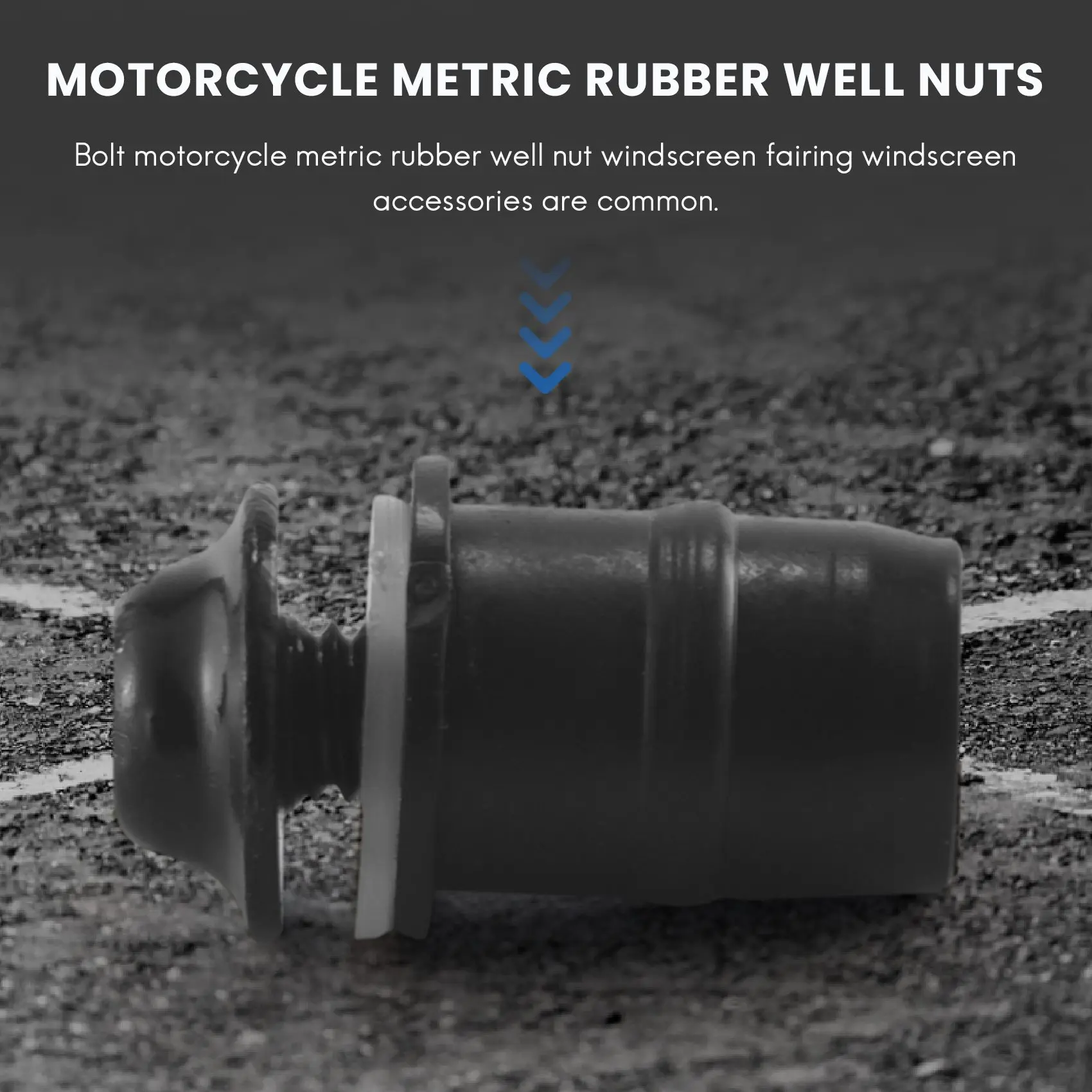 A74E-10Pcs/Set M5 Bolts Motorcycle Metric Rubber Well Nuts Windscreen Fairing Cowl Universal For Windshield Accessories