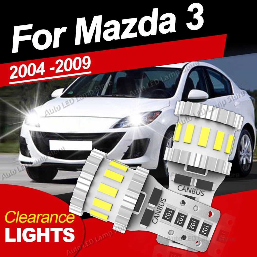 

2Pcs T10 Car LED Lamp Car Clearance Lights For Mazda 3 2004 2005 2006 2007 2008 2009 Parking Bulbs Canbus 6000K