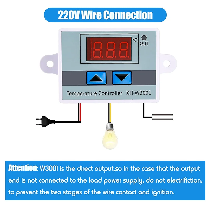 6Pcs Digital Temperature Controller Switch Switch Module Programmable Minus 50 To 110 Degree Heating Cooling Thermostat