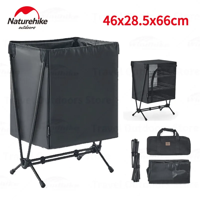 

Naturehike Outdoor 3-Layer Folding Shelf/Dirty Clothes Basket Aluminum Alloy Bracket Waterproof Sundries Storage Basket Rack