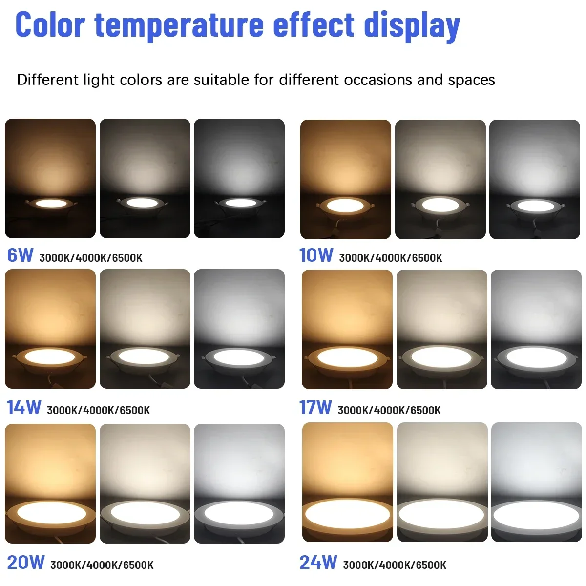 2 قطعة الطلب التبديل CCT LED النازل 100-240 فولت 3000 كيلو/4000 كيلو/6500 كيلو ضوء السقف 20 واط/24 واط راحة لوحة مستديرة ضوء إضاءة داخلية