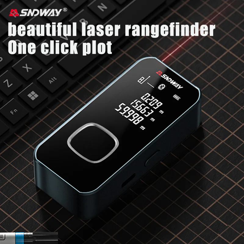 Imagem -03 - Mini Medidor de Distância a Laser de Metal 40m 50m 60m 100m in ft m Fita Métrica Trena Lazer Rangefinders Oled Display Construction Tools
