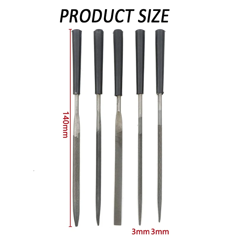 5/10PCS 140mm Needle Files Set Files for Metal Glass Stone Jewelry Wood Carving Craft Woodworking Polished Small Steel File