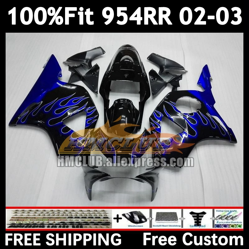 

Injection Fairing For HONDA CBR900RR blue flames CBR 900 954 CBR900 CBR954 RR 92No.5 CBR 954RR 02 03 CBR954RR 2002 2003 Bodys