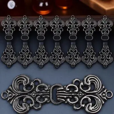 

10Pairs Auspicious Cutout Buckle Retro Vintage Cheongsam Clothing Decoration Cardigan Shawl Fastener Accessory