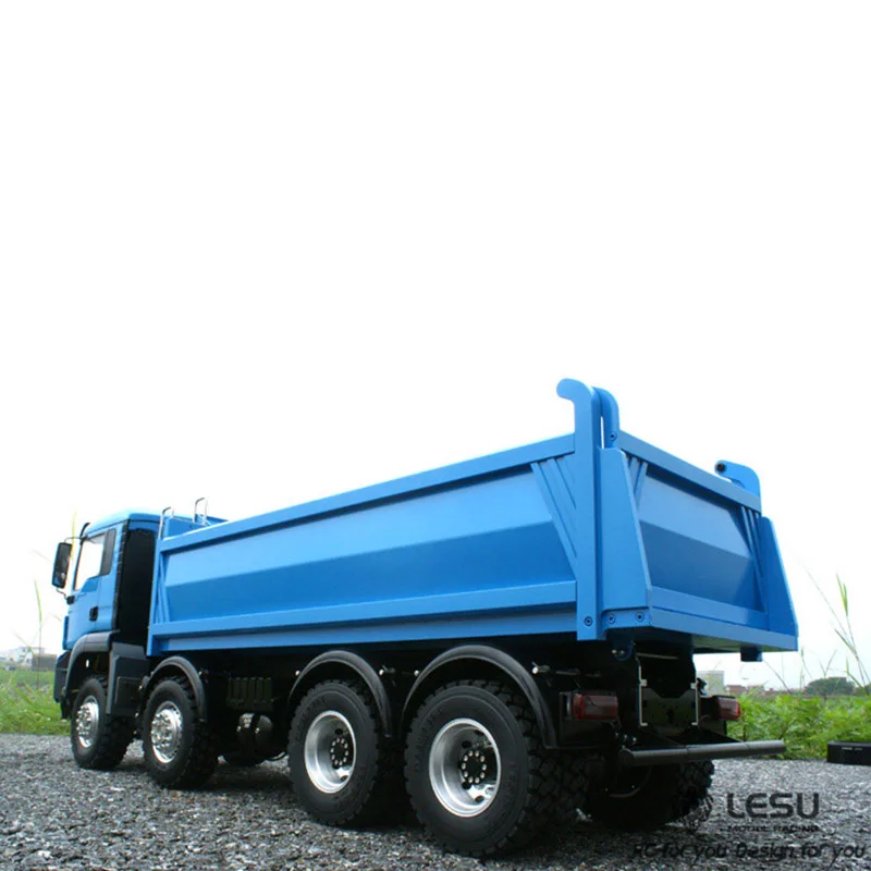 1/14 LESU 8X8 RC Hydraulic Dump Truck Model Remote Control Metal Dumper Light Sound Motor ESC Servo Tamiyaya Trailer Cars RC Toy