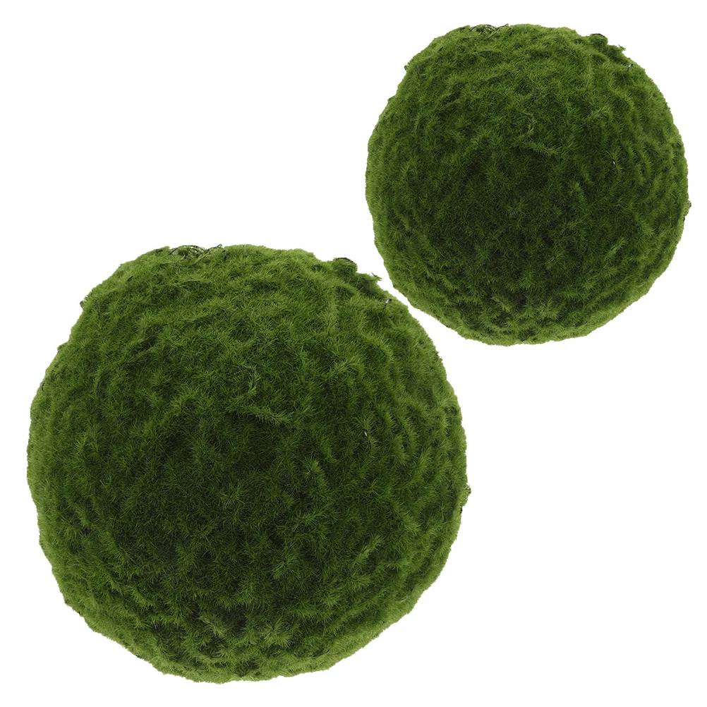 

2pcs Artificial balls Green Decorative Hanging Balls for Window Displays Home Decor DIY Craftsgrass balls decor for crafts