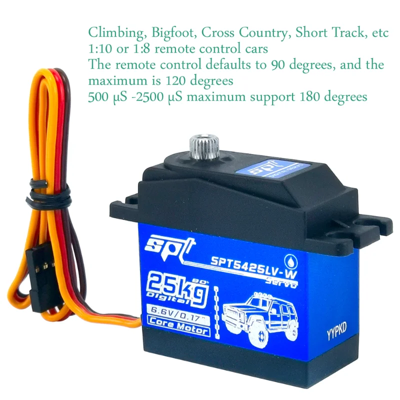 SPT 5425LV-W Waterproof Metal Gear Standard Digital Servo 25kg For 1:10 1:8 RC Car TRX4 Crawler Airplabe Boat Robot Arm 5