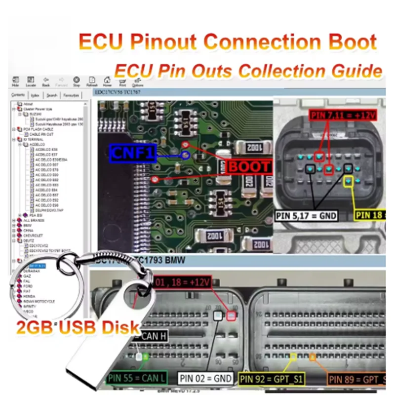 

Ecus Datasheet 2.0 ECU Repair Software PCB Schematics with Electronic Components of Car ECU Additional Information For IAW Bosch