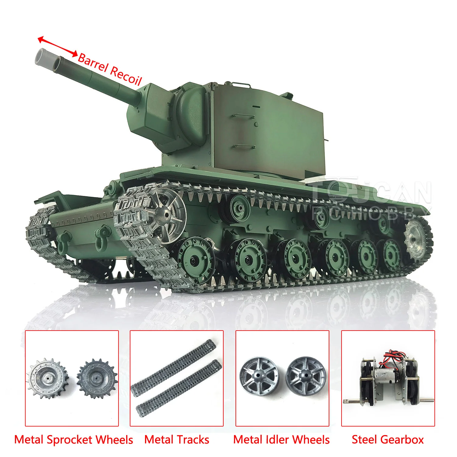 Heng Long 1/16 Upgraded 7.0 Soviet KV-2 RTR RC Tank Gigant 3949 Remote Control Military Car Indoor Games TH19750-SMT2