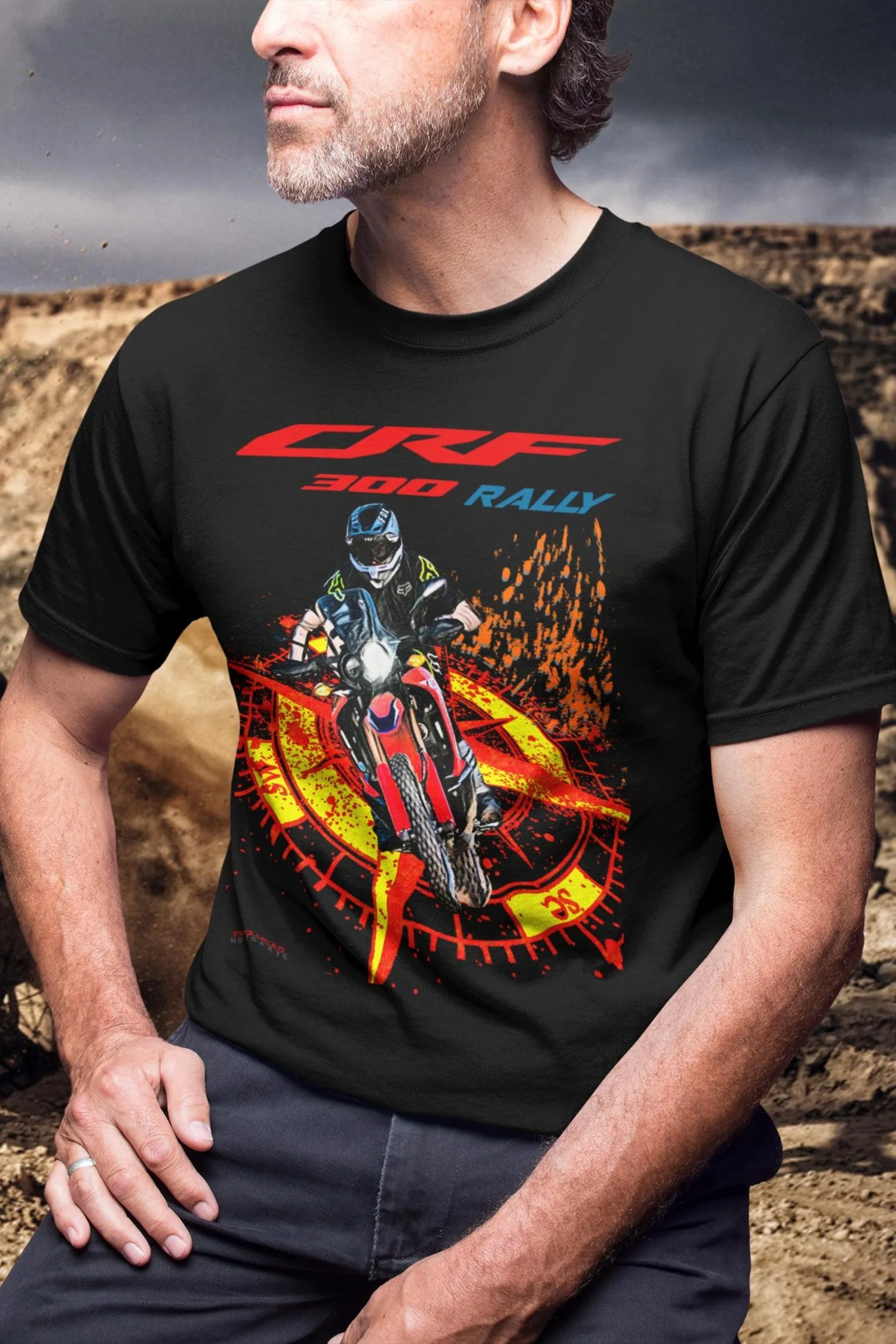 

377@EY H.onda CRF300L Rally T Shirt Perfect Biker Gift For ADV Rider Fan Top For H.onda Owners Husband Present Dakar Style Moto