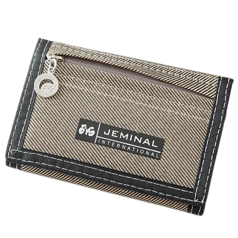 Minimalist Canvas Wallet Slim Foldable Card Holder with Zipper Coin Pocket Lightweight For Daily Carry