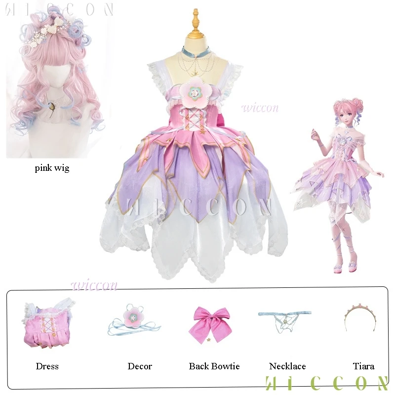 Infinity Nikki Cosplay Dress Lolita Gown Suit Starlit Celebration Fancy Outfit Costume Wig Clothes Set Women Halloween Party