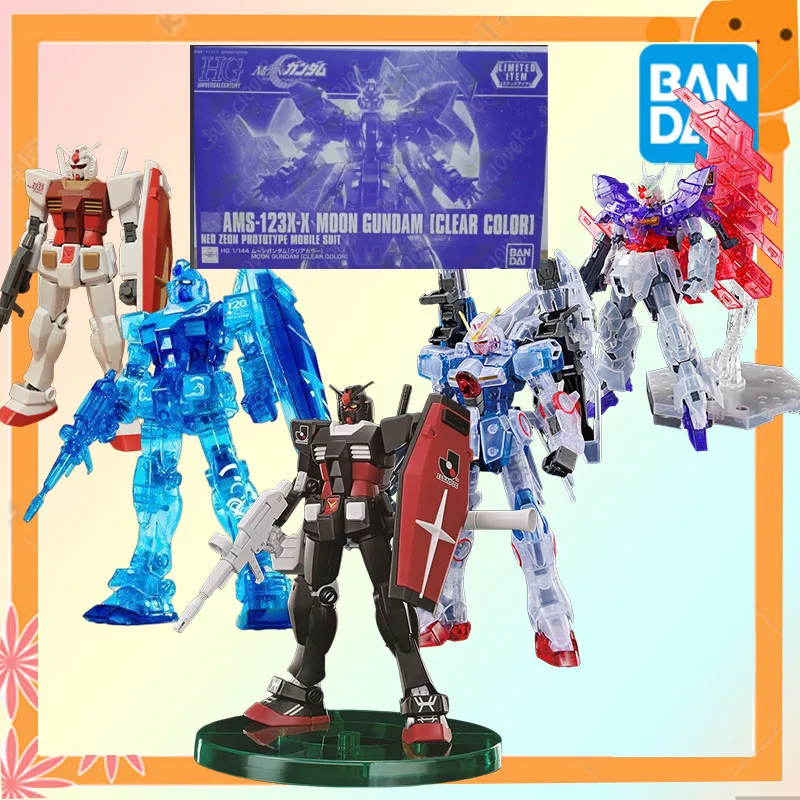 

Bandai Original GUNDAM HG Series AMS-123X-X MOON GUNDAM CLEAR COLOR 1/144 Аниме Фигурка Сборка Модель Игрушки Коллекционная