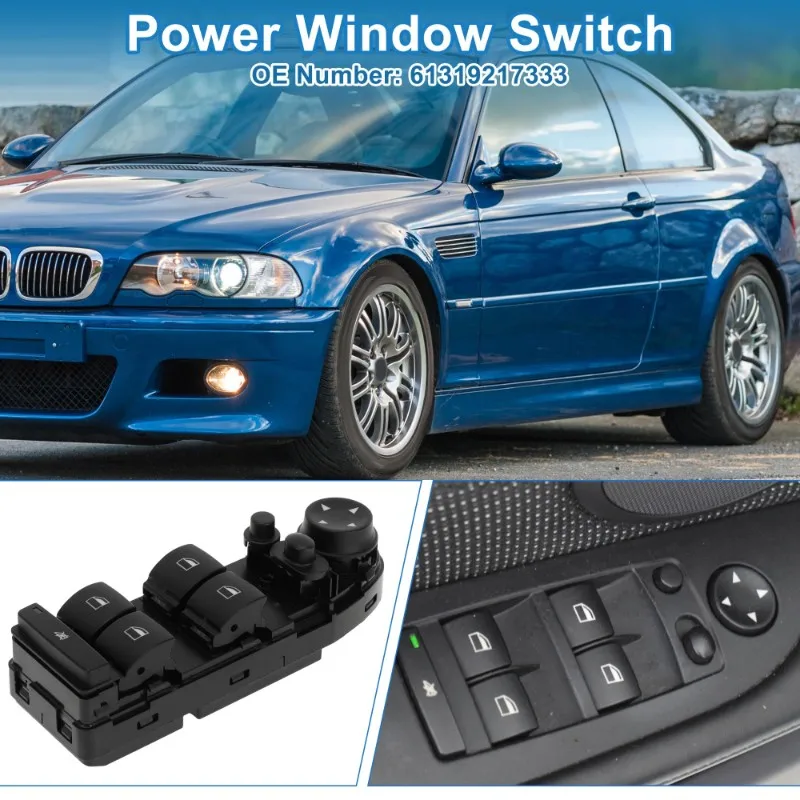 ABTC-For BMW 3 Series E90 E91 Replacement Power Window Switch- Accessories Part Numbers 61319217333 61319132136 61316948633