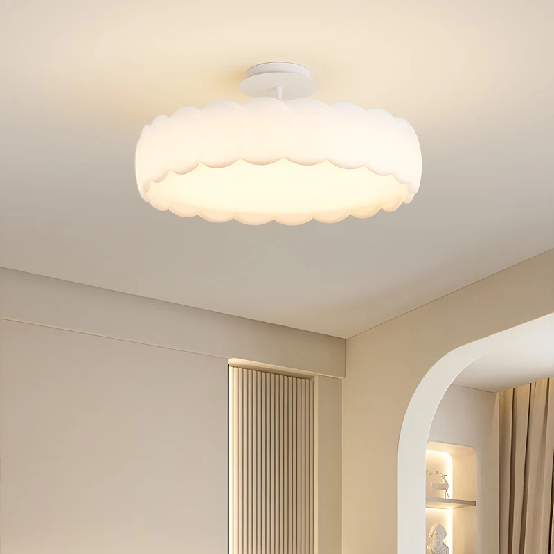 Plafonnier de Style crème Vintage, pour chambre à coucher, étude, rétro, créatif, Protection des yeux, lumière chaude, lampes blanches en noyer