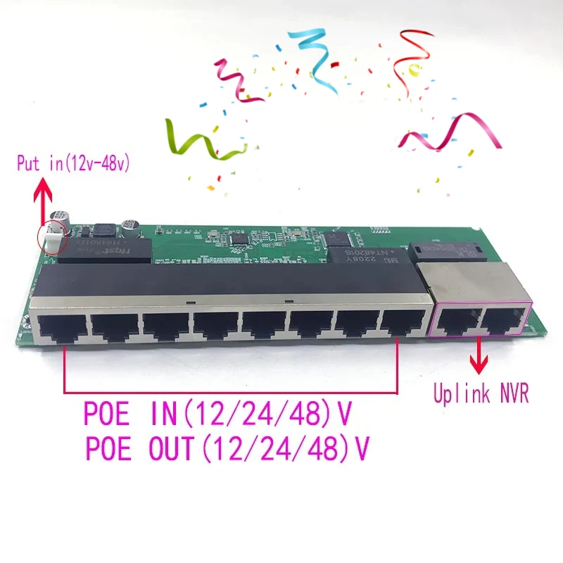 POE12V-24V-48V POE12V/24 v/48 v poe OUT12V/24 v/48 v poe 100 mbps のスイッチ poe 山道; 100 mbps アップリンク山道; poe 給電スイッチ nvr