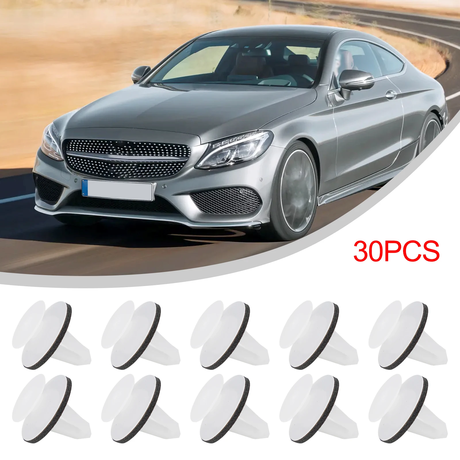 

30*Fastener Clip Inner Door Panel Trim Retainer For Mercedes R129 W202 W203 W211 White Nylon Auto Acesssories Tools