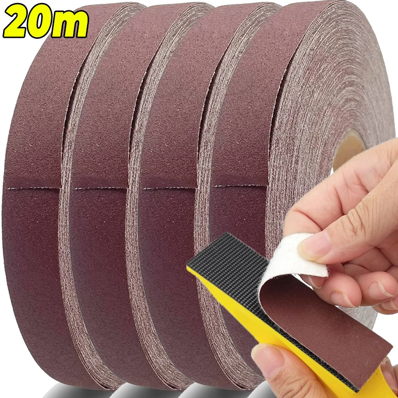 

Рулоны наждачной бумаги 5/20 м для мебели, мелкозернистая наждачная бумага для стекла, керамики, дерева, ручная полировка, инструменты для шлифовки, детализация автомобилей