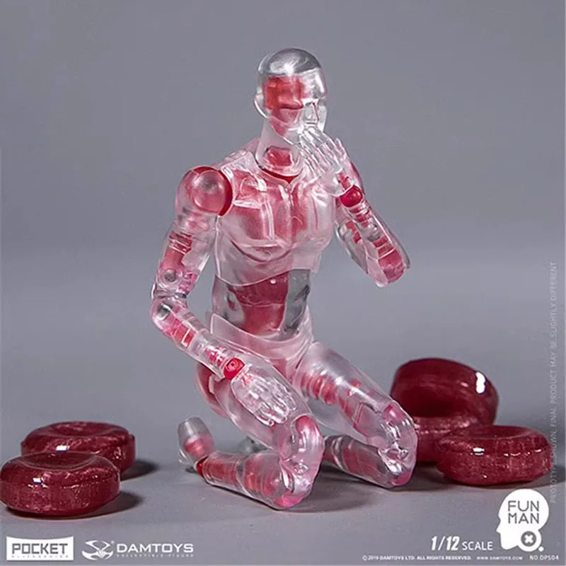 

DAMTOYS DPS04 1/12 Scale Action Figure Body Hard Candyman 14.5cm 6inch Male Flexible Joint Red Body In Stock