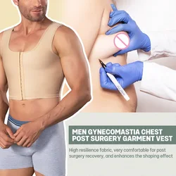 Men's recovery corset slim body corset three row buckle chest compression back sculpted body vest underwear for postoperationuse