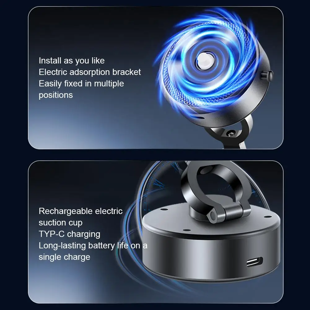 Magnetic Holder Cell Phone Holder Black Technology Universal Vacuum Adsorption Stable Suction Cup Phone Mount  Car Suction Cup