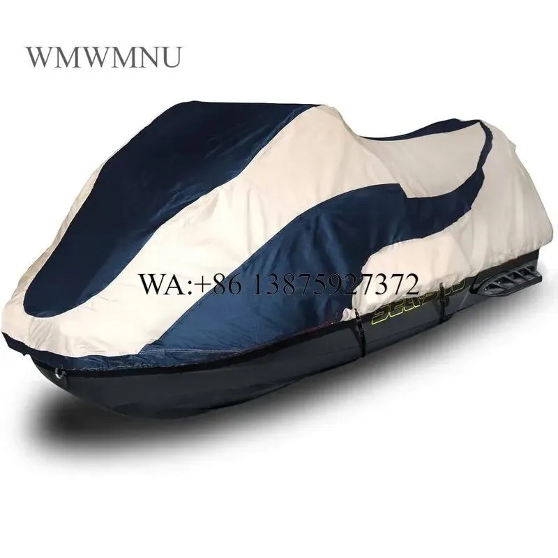 Wmwmnu for Towable Jet Ski Cover Heavy Duty Waterproof Marine Grade 300D Tear Resistant New 18 to 20 Feet Length Over 120