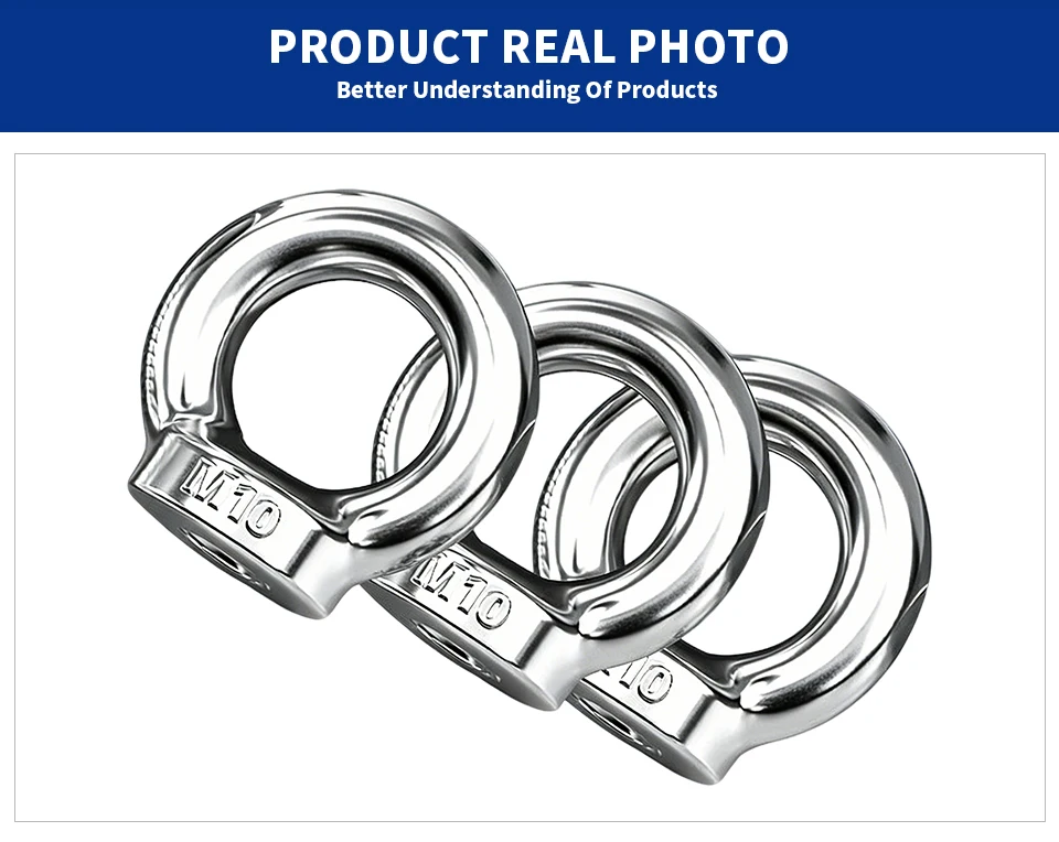DIN582 Hebeösenmutter 304 Edelstahl Ringmuttern Marinequalität Hochleistungs-Hebeösenmutter M4 M5 M6 M8 M10 M12 M16 M20 – Detail 6