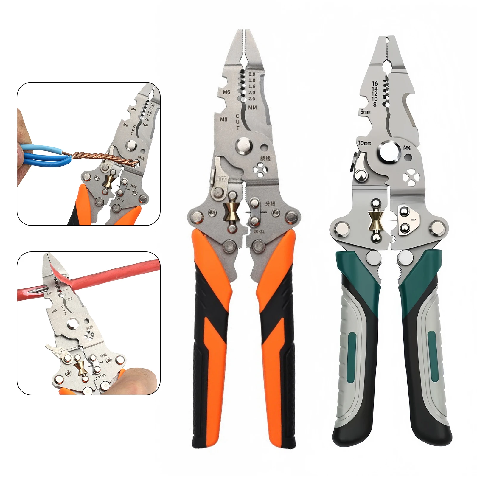 

Electrician Wire Stripper Multifunctional Pliers Stripping Crimping Nozzle Plier Cutters Crimper Cable Peeler Twisting Tool