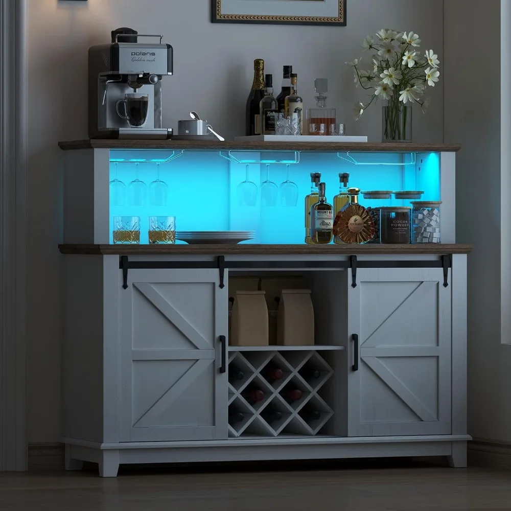 Mueble para vino tipo buffet con luces LED, cafetería de 55