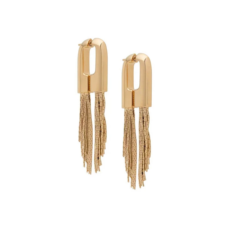 kshmir 2023 Metal wheat tassel earrings front and back long exaggerated studs for women trend jewelry gifts