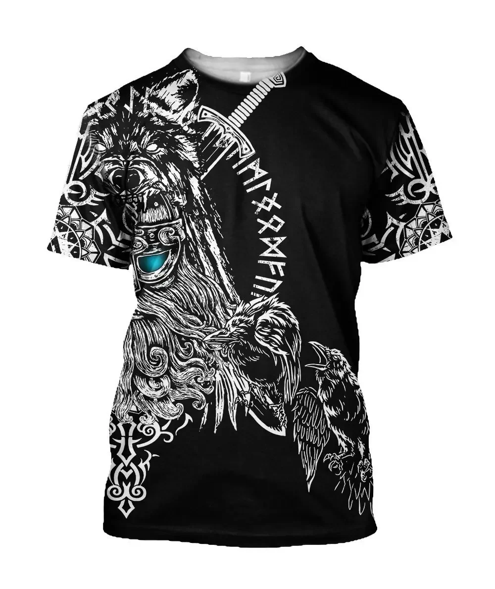 2024 Summer New Hot Viking Graphic 3d Printed Men\'s T-shirt Comfortable Breathable Plus Size Loose Stylish Casual Top 6xl