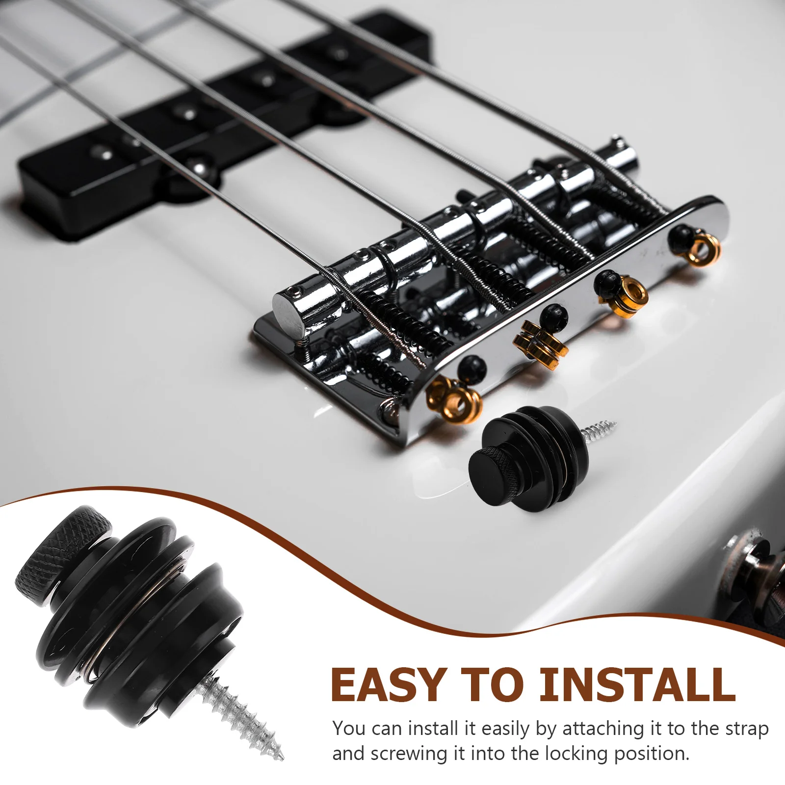 

Guitar Studs Strap Lock Button Acoustic Bass Buttons Metal Electric Locks Black Buckle