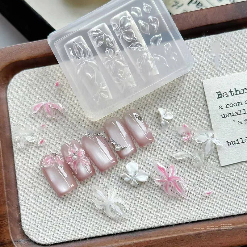 

1 шт. 3D-форма для ногтей в виде ледяного кристалла/цветка, креативная силиконовая акриловая форма для маникюра, DIY-форма для декора ногтей