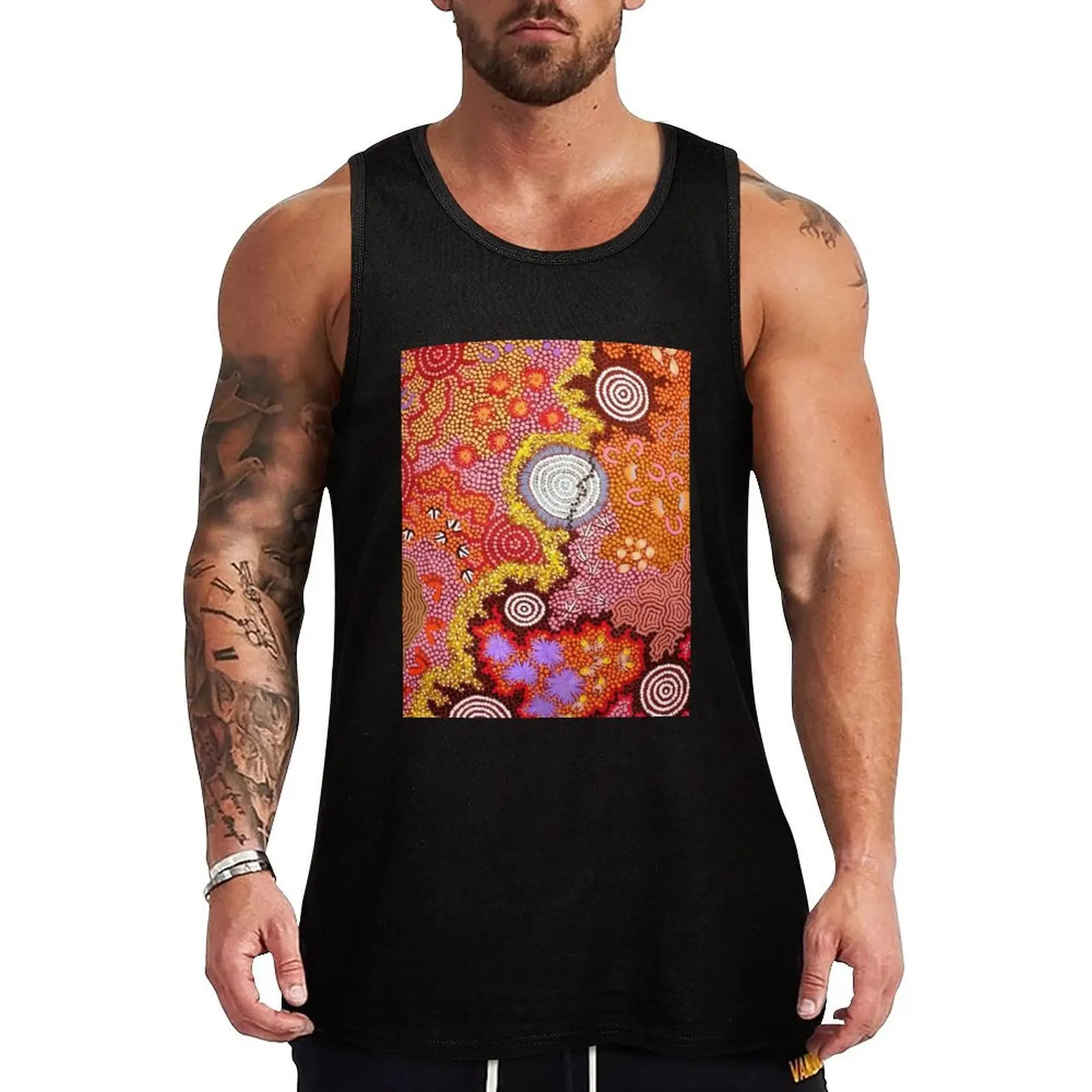 Australian aboriginal art. Tank Top Stretch Tank Top Flexible Fit Casual Sleeveless