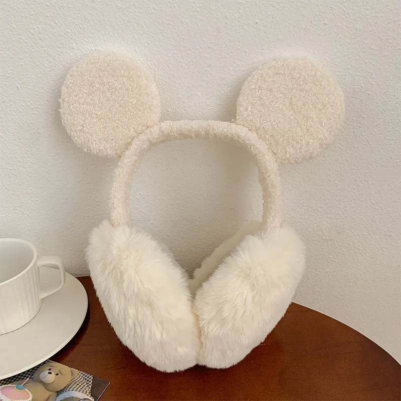 New Disney Mickey Mouse Plush Earmuffs for Women Cute Mickey Ears Warm Cover Fall Winter Snow Ear Muffs Girls Christmas Gifts