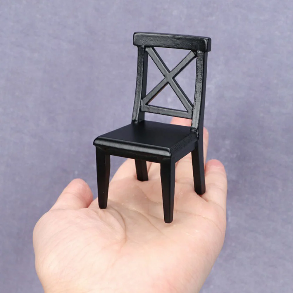 

Mini Chair Bench 1 12 Scale Miniature Rocking Chairs Ornament Adornment House Wood Furniture