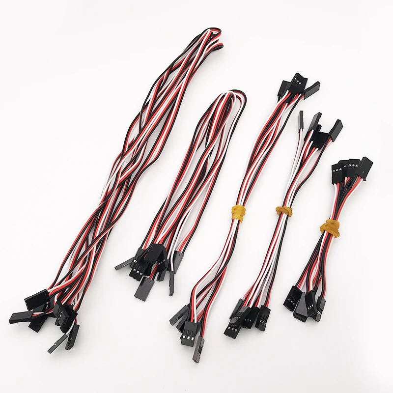 10pcs/lot 100/150/200/300/500mm Length Servo Extension Cable Lead Wire Cable Male To Male For RC Drone Car Truck JR Plug Servo