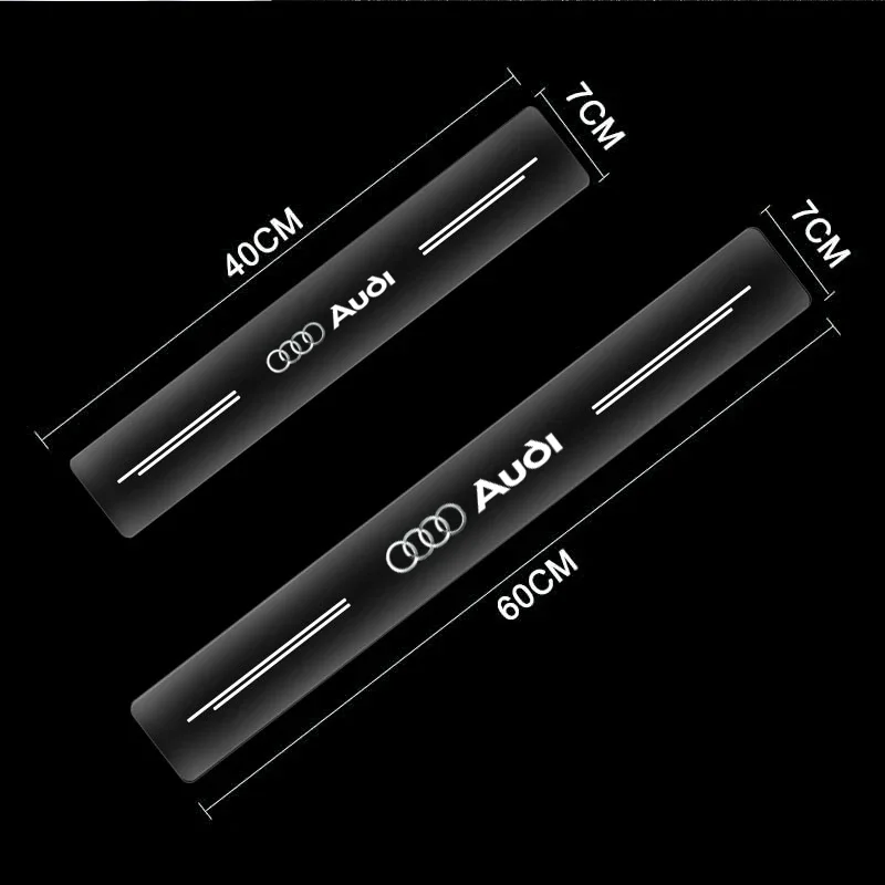 4pcs Car Door Sill Bumper Protector Transparent Stickers For Audi Sline TT Q2 Q3 Q5 Q7 Q8 A3 A4 A5 A6 A7 R8 B5 B6 B7 B8 C5 C6 C7