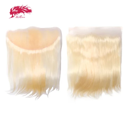 Ali Queen Hair Straight 613 Blonde Closure Human Hair 13x4 13x6 HD Lace Frontal Original Raw Hair Free Part Invisible HD Lace