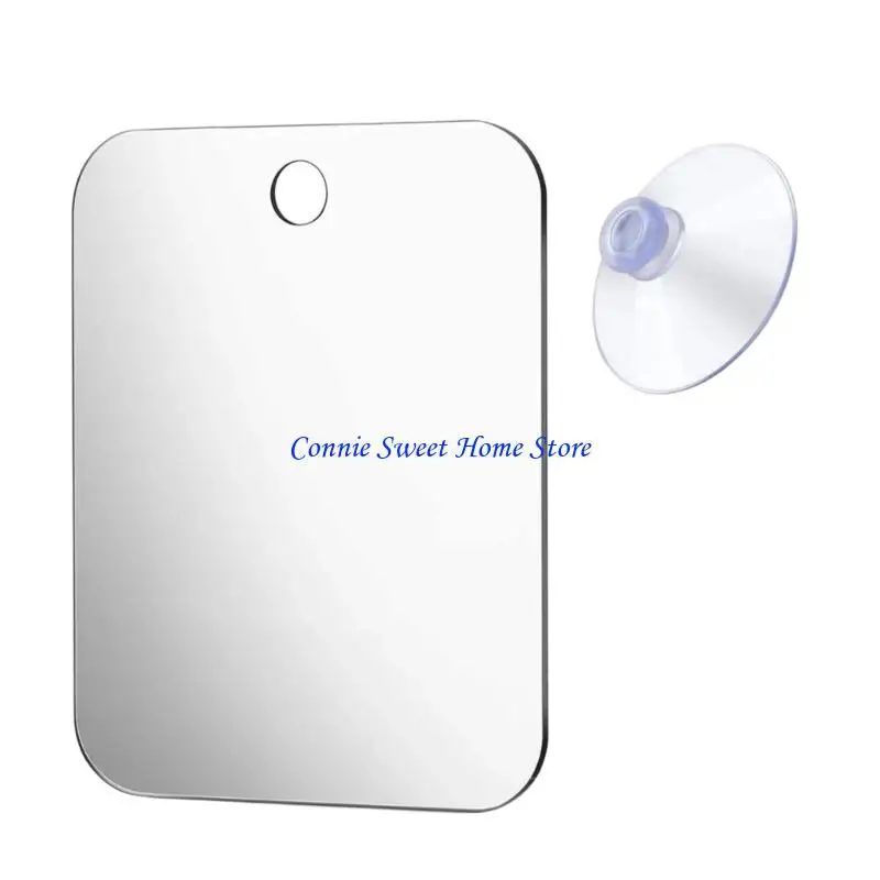 LXAF Acrylic Shaving Mirror with Suction Cup Light Weight Compacts Fogless Bathroom Shower Mirror For Grooming Makeup