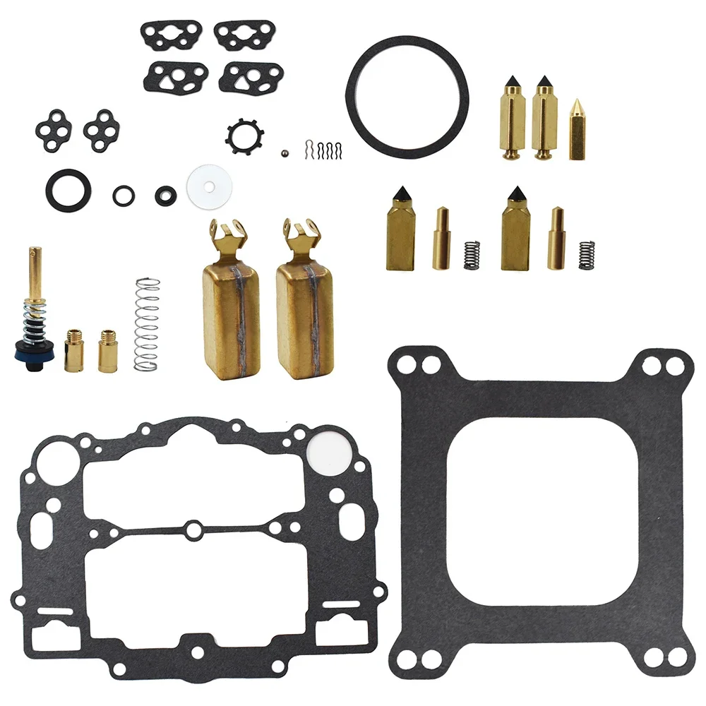 8M 0120193 Vergaser-Kit mit Schwimmern und Messing-Beschleunigungspumpe für Weber Marine W-4 BBL Mercruiser 809064 – Detail 2