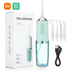 Xiaomi Oral Irrigator Portable Dental Water Flosser USB Rechargeable Water Floss Tooth Pick 4 Jet Tip 220ml 3 ModesTeeth Cleaner