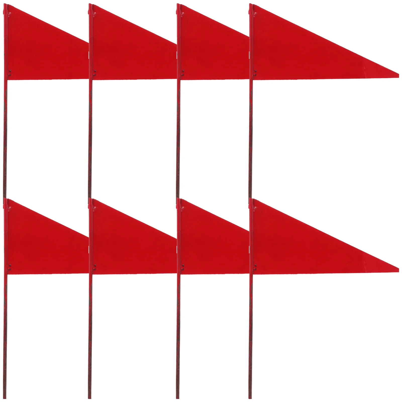 

8pcs Iron Flags Durable Triangular Marking Ground Garden Mini Irrigation Sprinkler Steel Pole Yard Dog Training Lawn Decor