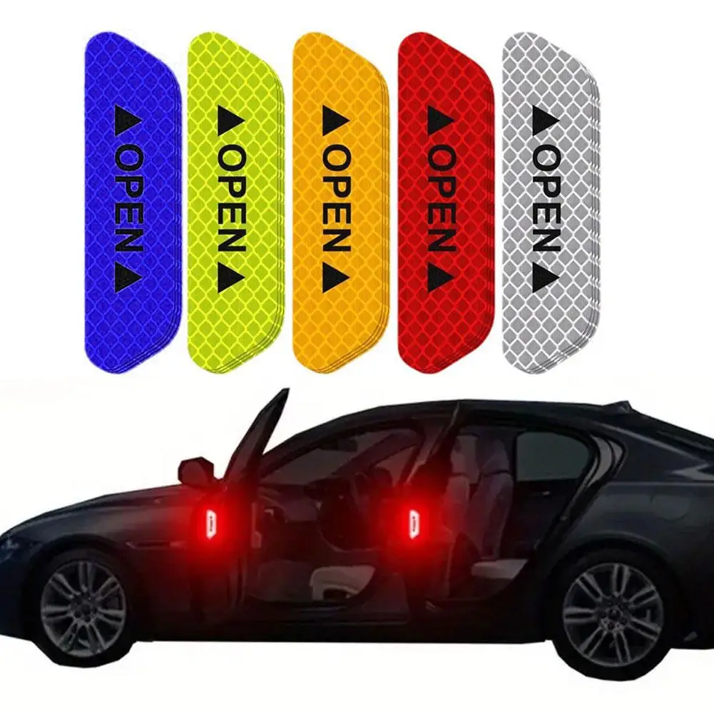 Reflektierende Auto Tür Aufkleber Sicherheit Öffnung Warnung Reflektor Band Aufkleber Auto Zubehör Außen Innen Reflektor Aufkleber